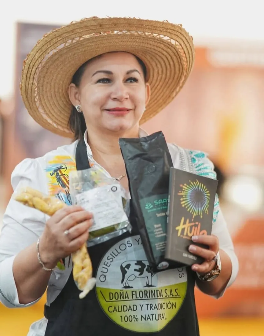 Patricia Quintero en una feria con los productos